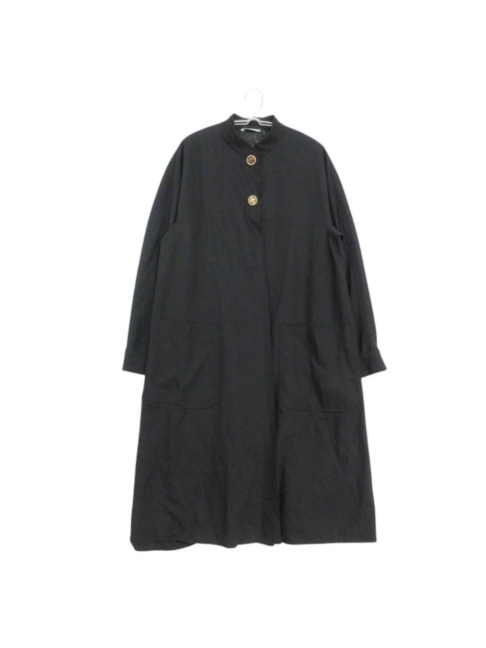 Max Mara Coat White Tag Gold Button Bead Decoration Stand Color Long Jacket